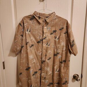 Croft & Barrow Button Down Shirt XXL Palm Trees